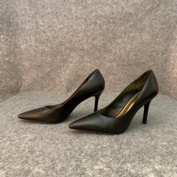 Lauren Ralph Lauren Sarina Women's Black Leather Heel Pointed Toe Pump Shoes - Picture 5 of 13